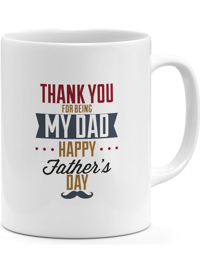 Thanks Dad Printed Coffee Mug White/Red/Grey - Image 1