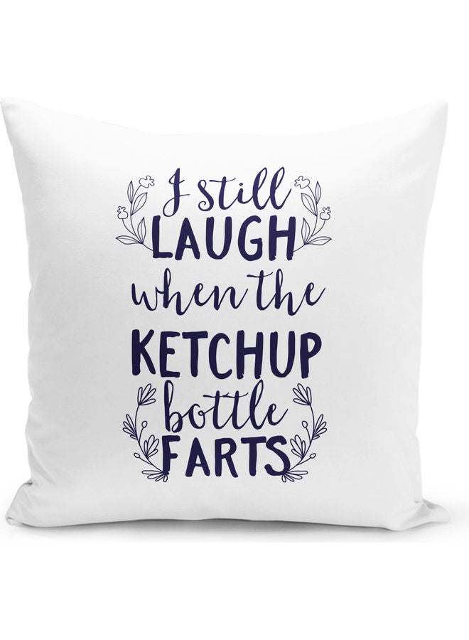 Life Quotation Decorative Pillow White/Blue - Image 1