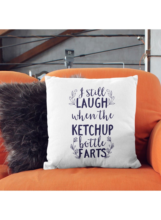 Life Quotation Decorative Pillow White/Blue - Image 2