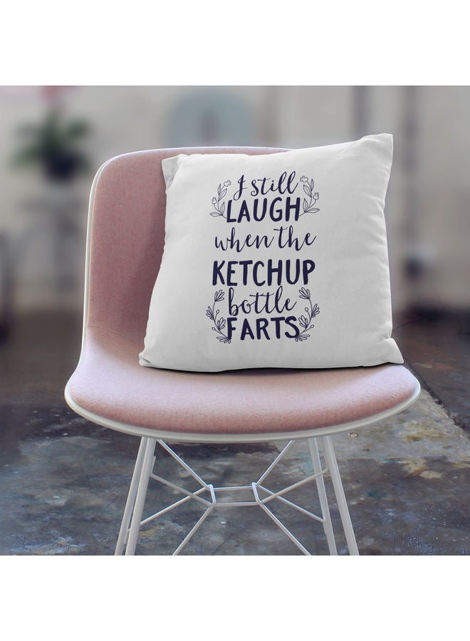 Life Quotation Decorative Pillow White/Blue - Image 3