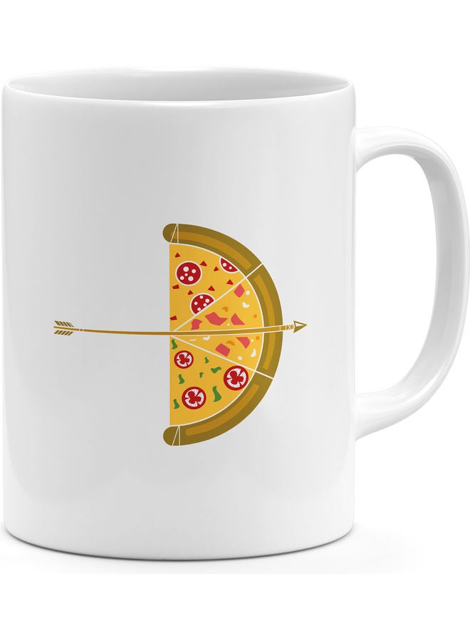 Bow And Arrow Design Coffee Mug White/Yellow/Red - Image 1