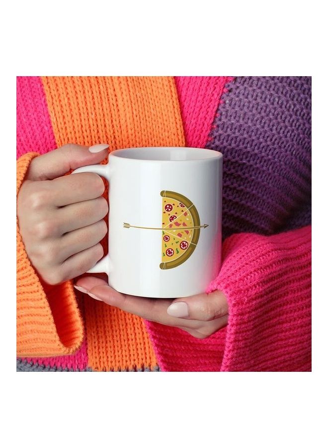 Bow And Arrow Design Coffee Mug White/Yellow/Red - Image 2
