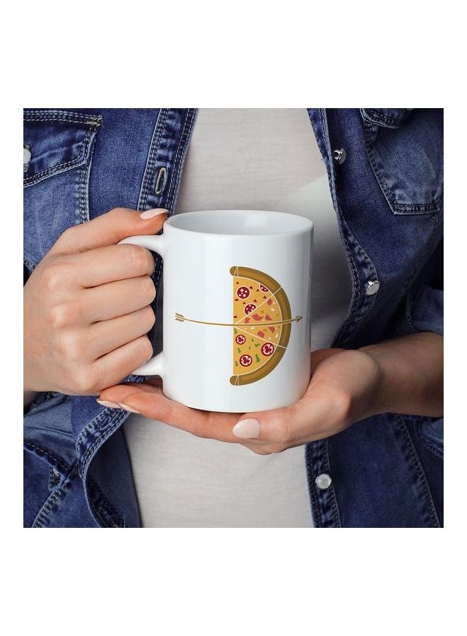 Bow And Arrow Design Coffee Mug White/Yellow/Red - Image 3