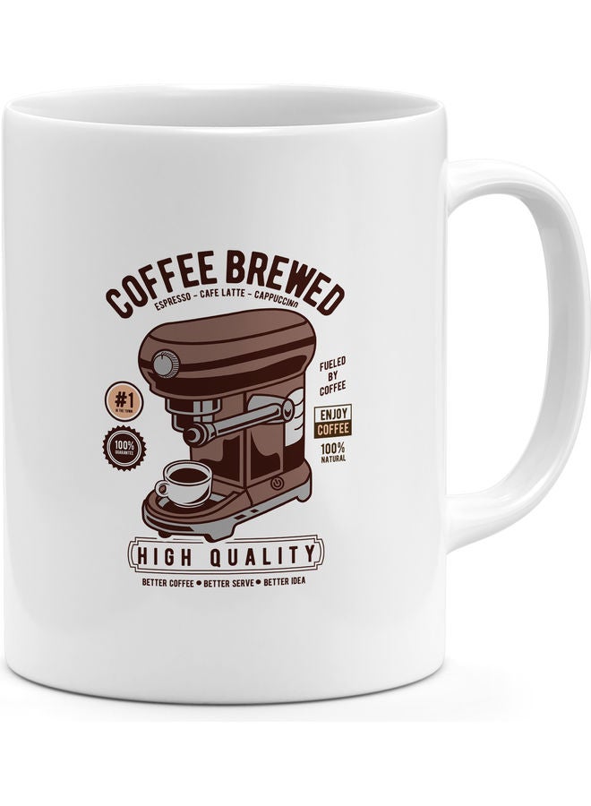 Printed Coffee Mug White/Brown - Image 1