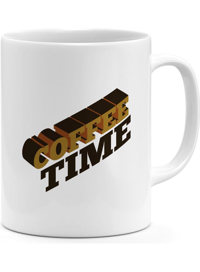 Printed Coffee Mug White/Brown - Image 1