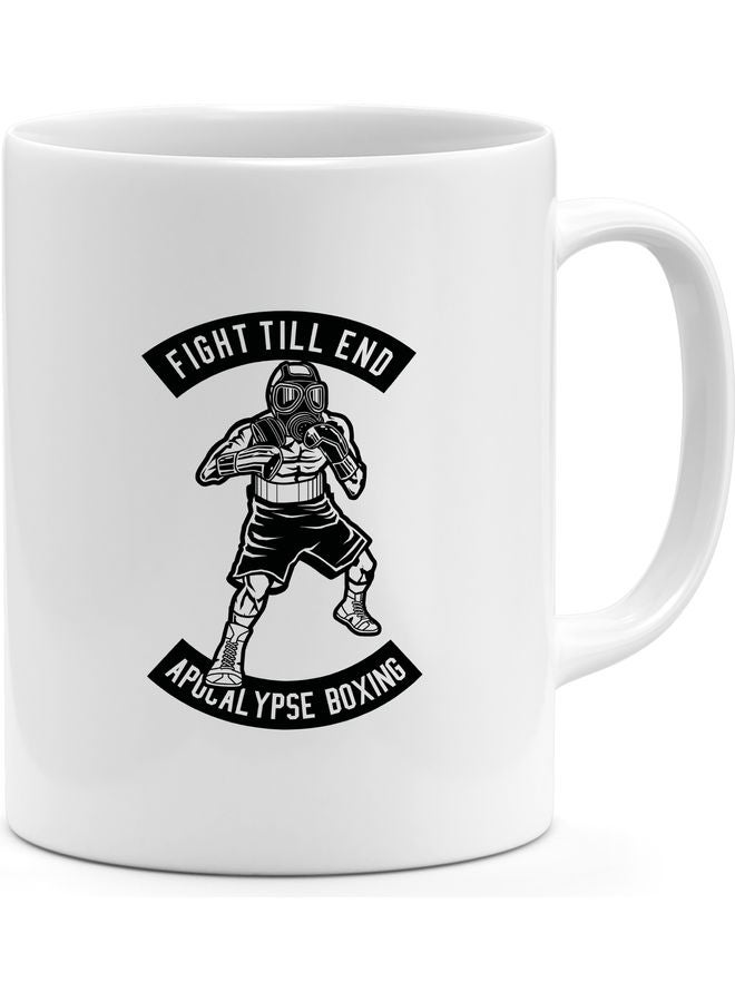 Apocalypse Boxing Design Coffee Mug White - Image 1