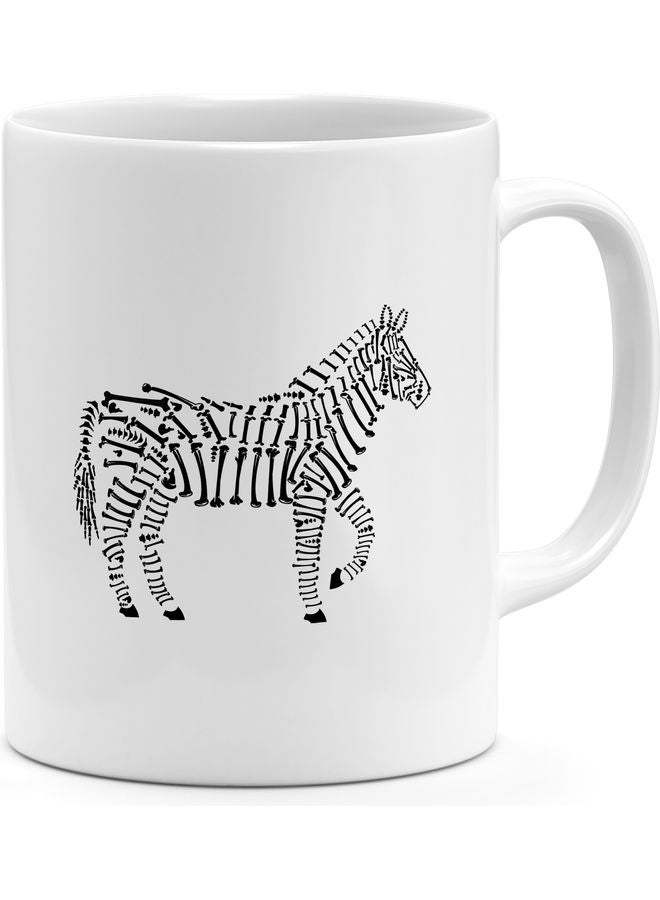 Zebra Printed Coffee Mug White/Black - Image 1