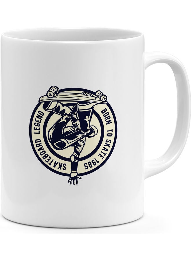 Born To Skate Design Coffee Mug White - Image 1