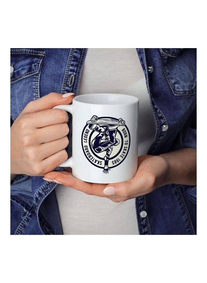 Born To Skate Design Coffee Mug White - Image 3