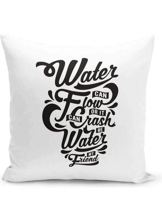 وسادة زينة بتصميم مطبوع عليها عبارة "Water Can Flow" متعدد الألوان - Image 1