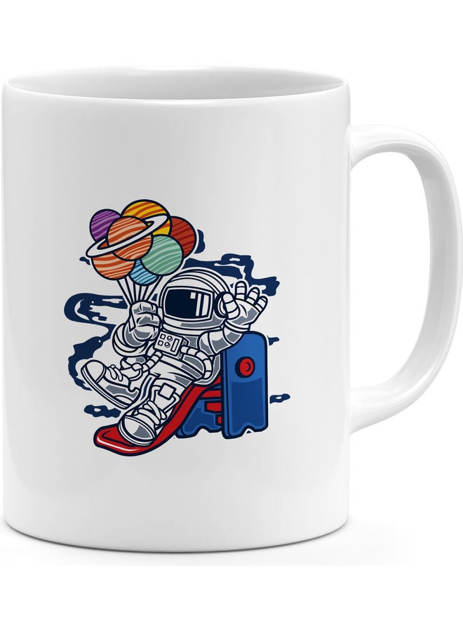Chilling Astronaut Design Coffee Mug Multicolour - Image 1