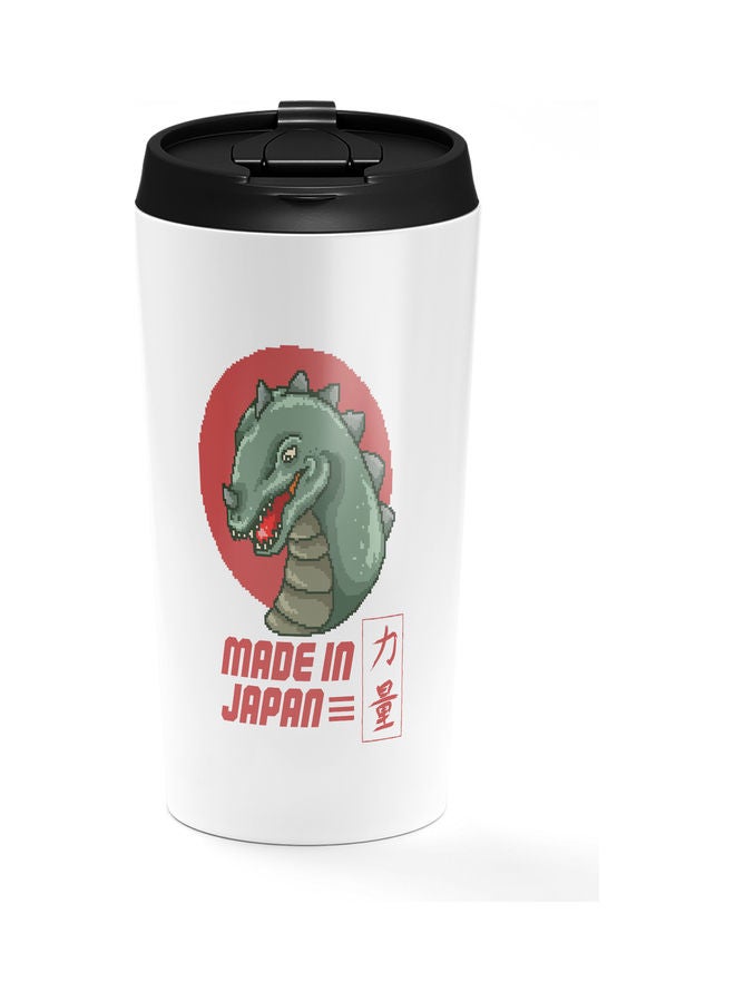 كوب من الستانلس ستيل مطبوع عليه عبارة Made In Japan" ومزود بغطاء" متعدد الألوان - Image 1