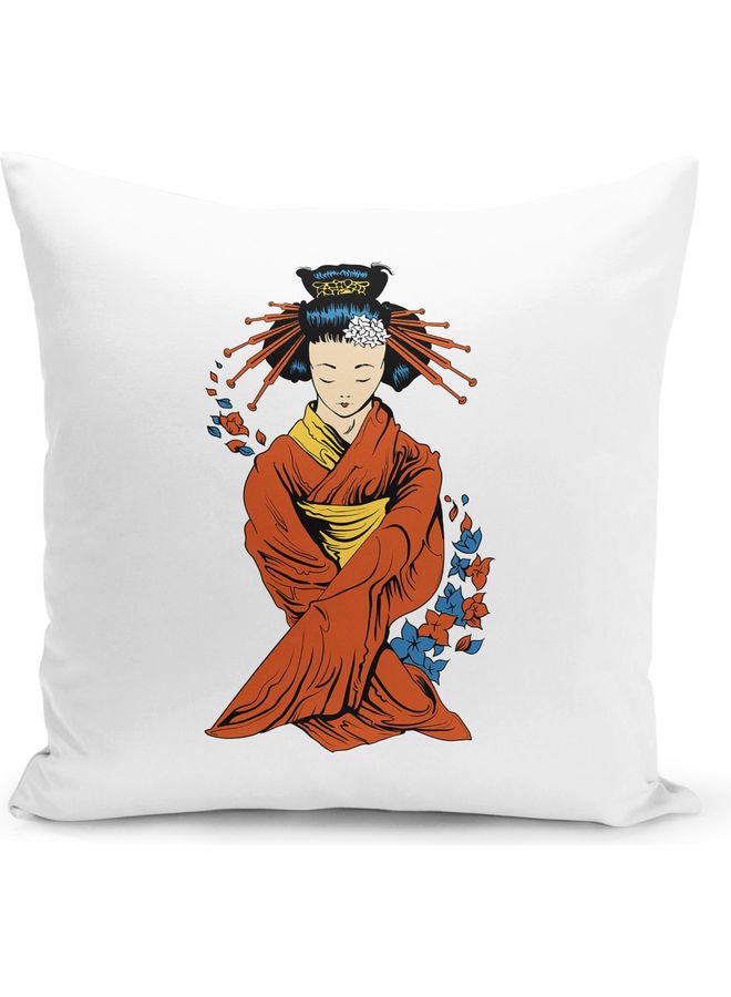 Orange Kimonos Design Decorative Pillow Multicolour - Image 1