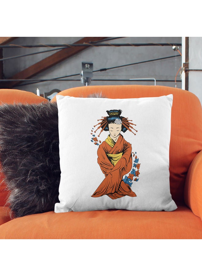 Orange Kimonos Design Decorative Pillow Multicolour - Image 2