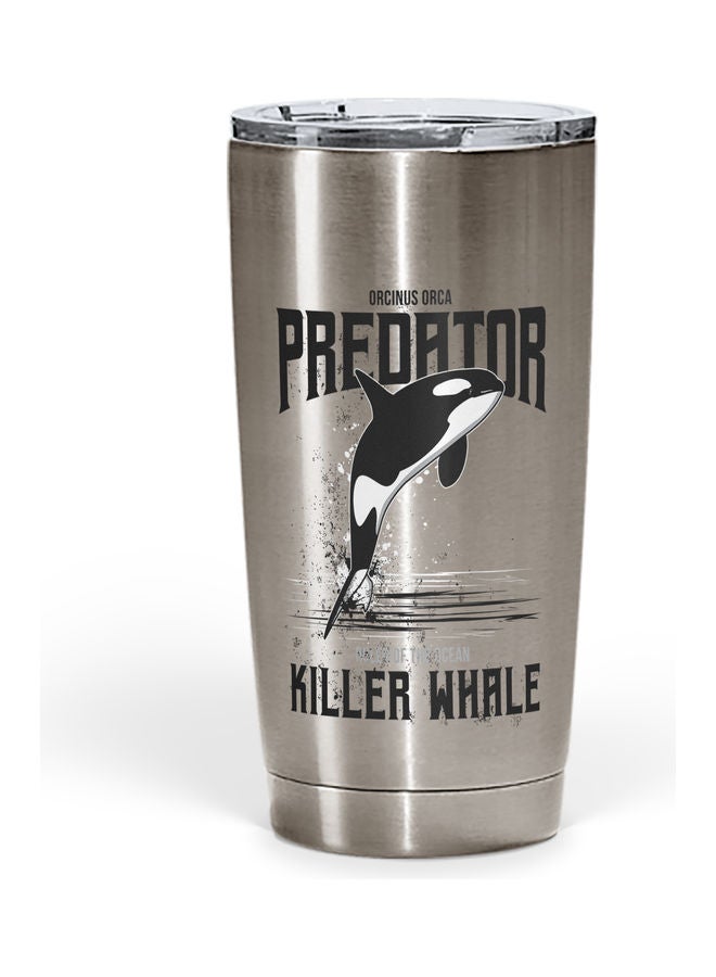 Killer Whale Design Stainless Steel Tumbler With Lid Multicolour - Image 1