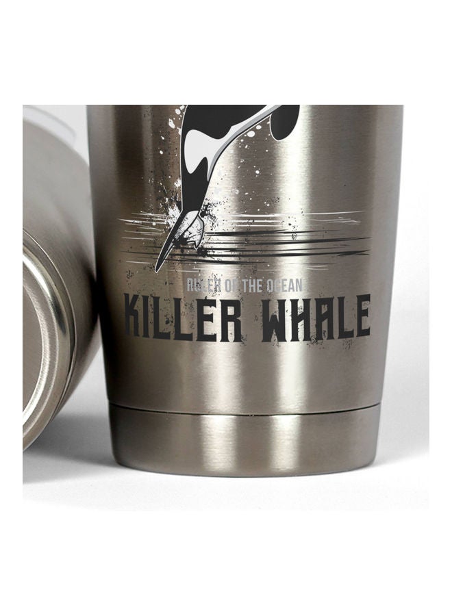 Killer Whale Design Stainless Steel Tumbler With Lid Multicolour - Image 3