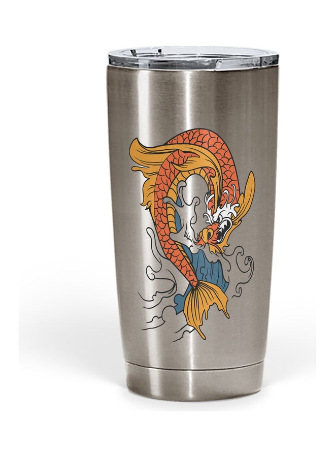 Year Of Dragon Fish Stainless Steel Tumbler With Lid Multicolour - Image 1