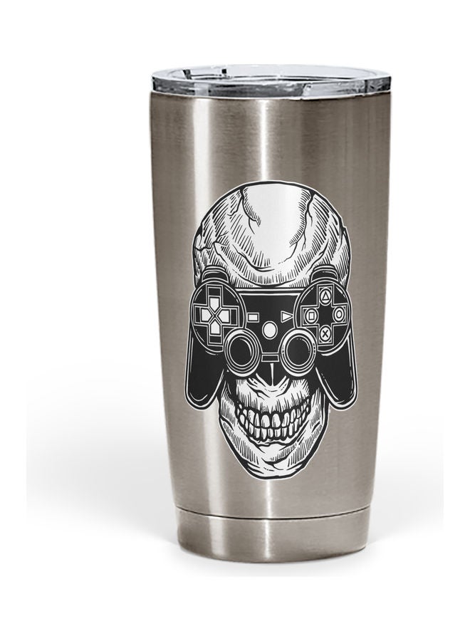 Old PS Controller Skull Stainless Steel Tumbler With Lid Multicolour  - Image 1