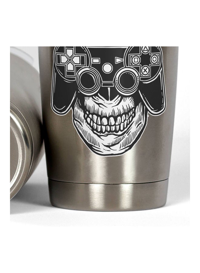 Old PS Controller Skull Stainless Steel Tumbler With Lid Multicolour  - Image 3