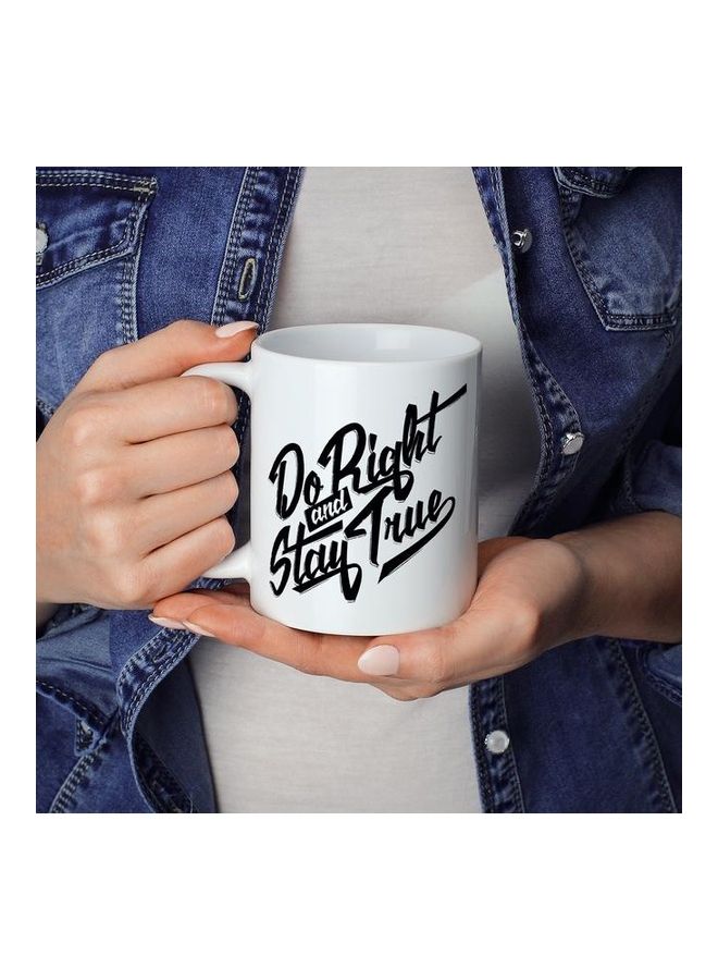 Do Right Quote Printed Coffee Mug White/Black - Image 3