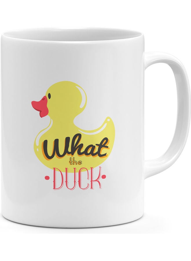 مج قهوة بتصميم مطبوع عليه عبارة "What The Duck" متعدد الألوان - Image 1