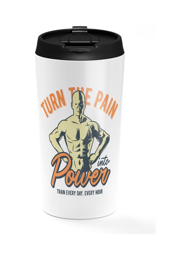 كوب مطبوع عليه العبارة المقتبسة "Turn The Pain" أبيض - Image 1