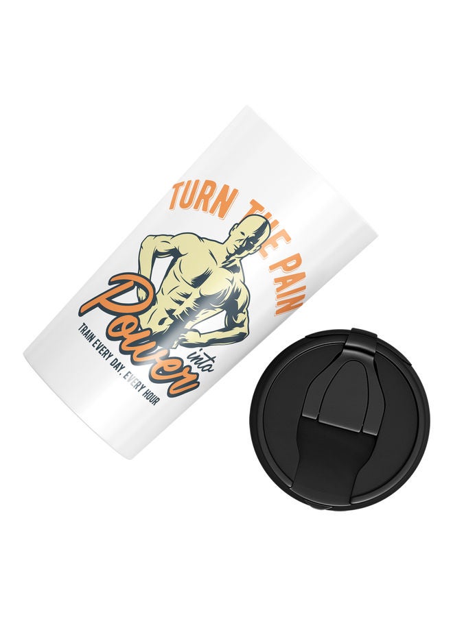 كوب مطبوع عليه العبارة المقتبسة "Turn The Pain" أبيض - Image 3
