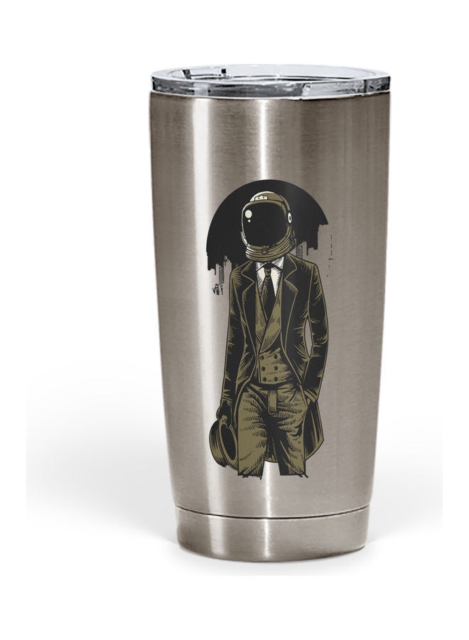 Astronaught Dress Printed Tumbler With Lid Silver/Green/Black - Image 1