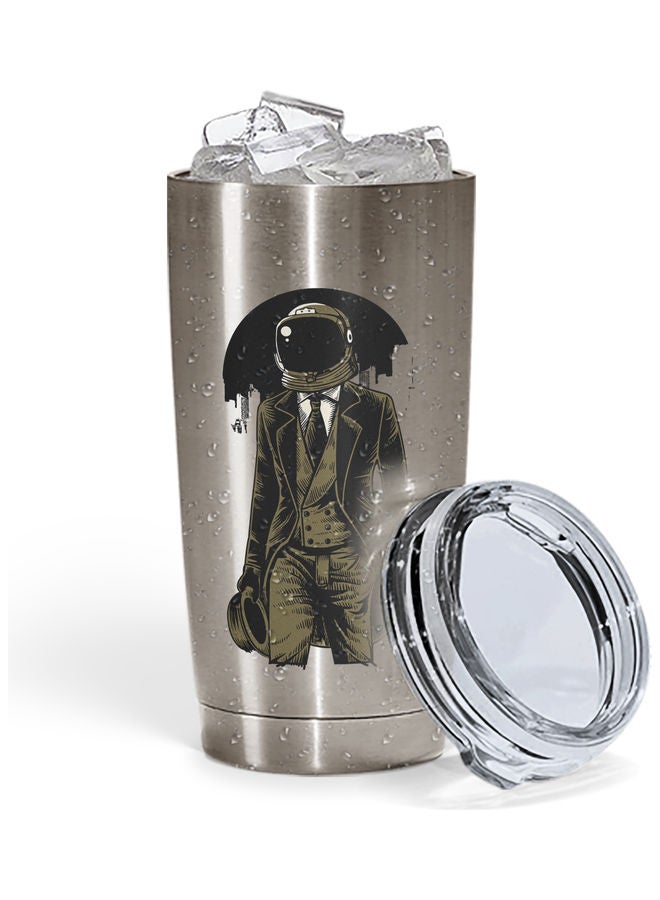 Astronaught Dress Printed Tumbler With Lid Silver/Green/Black - Image 2