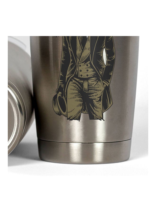 Astronaught Dress Printed Tumbler With Lid Silver/Green/Black - Image 3