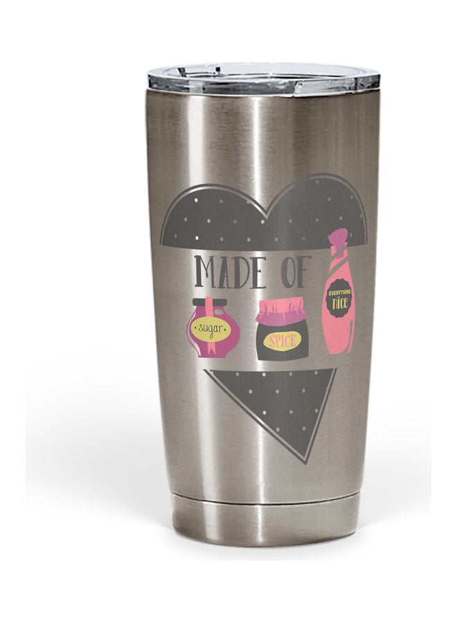 Sugar Spice Quote Stainless Steel Tumbler With Lid Multicolour  - Image 1