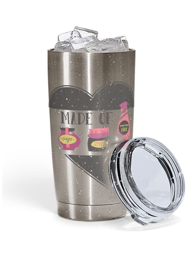 Sugar Spice Quote Stainless Steel Tumbler With Lid Multicolour  - Image 2