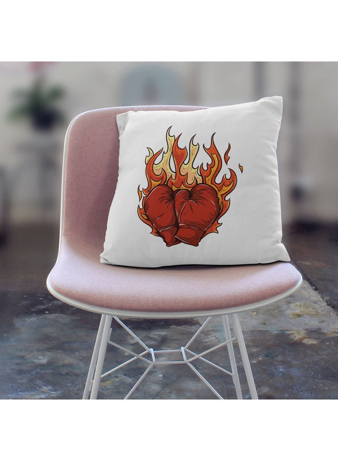 Red Boxing Glove Design Throw Pillow Multicolour  - Image 2