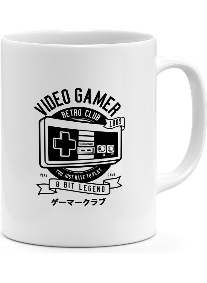 Video Gamer Design Coffee Mug White/Black  - Image 1
