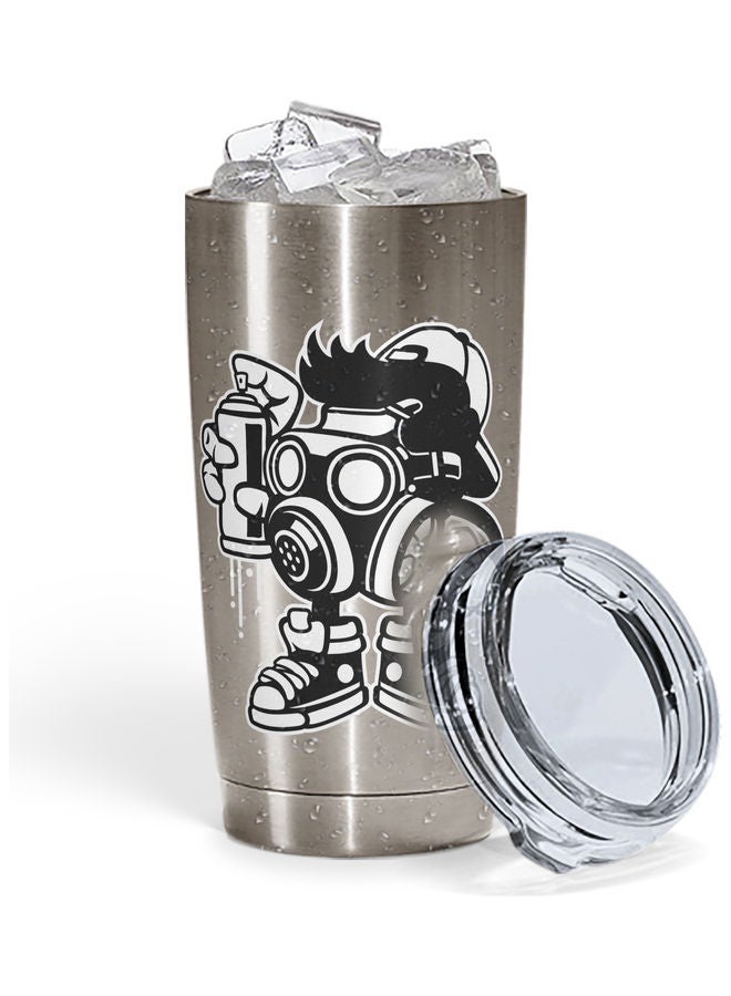 Gas Mask Stainless Steel Tumbler With Lid Multicolour - Image 2