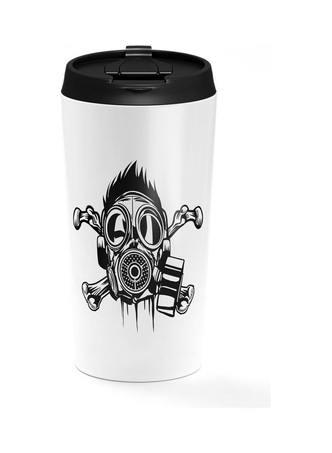 Gas Mask Design Stainless Steel Tumbler White/Black - Image 1