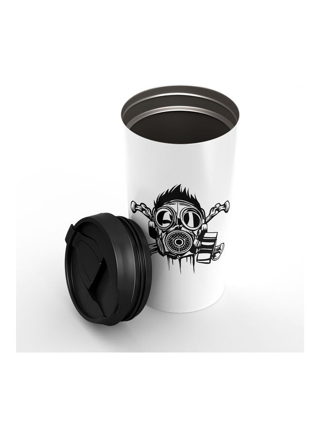 Gas Mask Design Stainless Steel Tumbler White/Black - Image 2