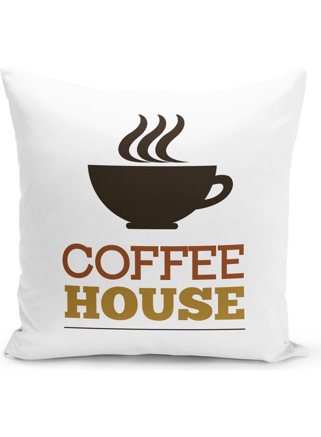 وسادة للزينة بطبعة "coffee house" أبيض/ أسود - Image 1