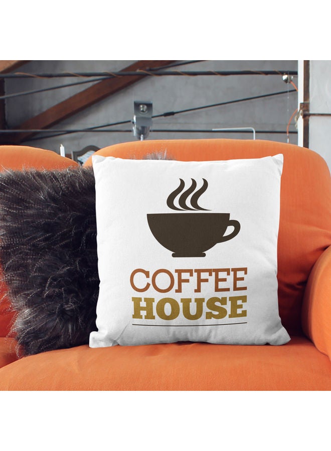وسادة للزينة بطبعة "coffee house" أبيض/ أسود - Image 2