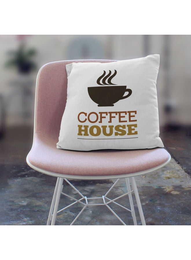 وسادة للزينة بطبعة "coffee house" أبيض/ أسود - Image 3