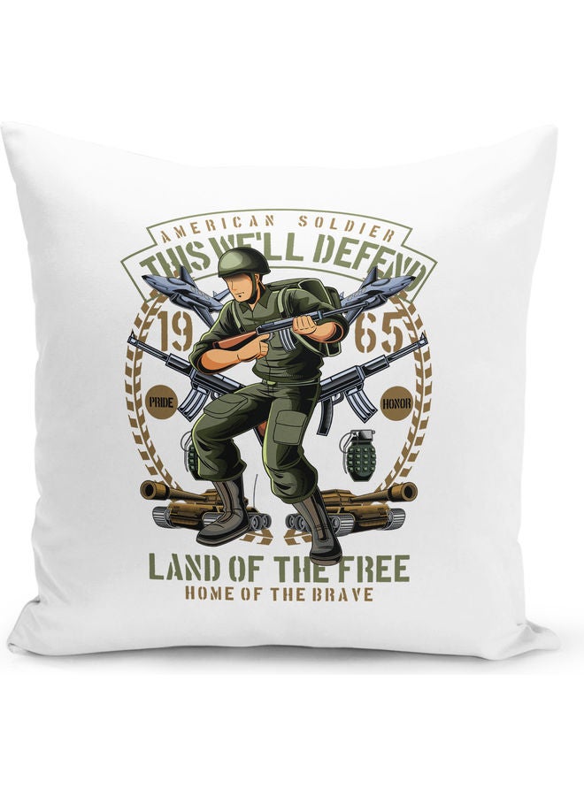Land Of The Free Quote Decorative Pillow Multicolour - Image 1