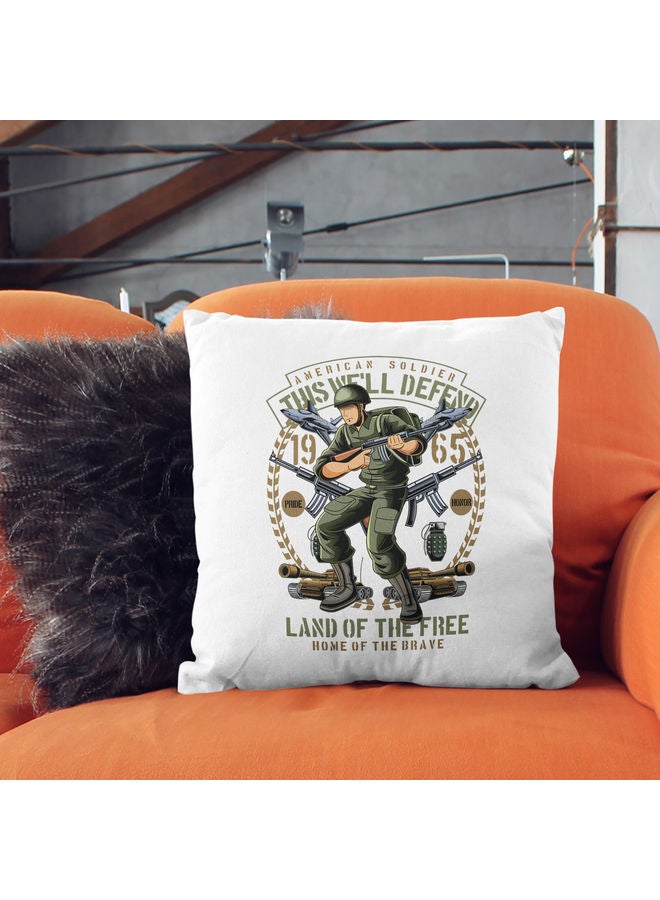 Land Of The Free Quote Decorative Pillow Multicolour - Image 2