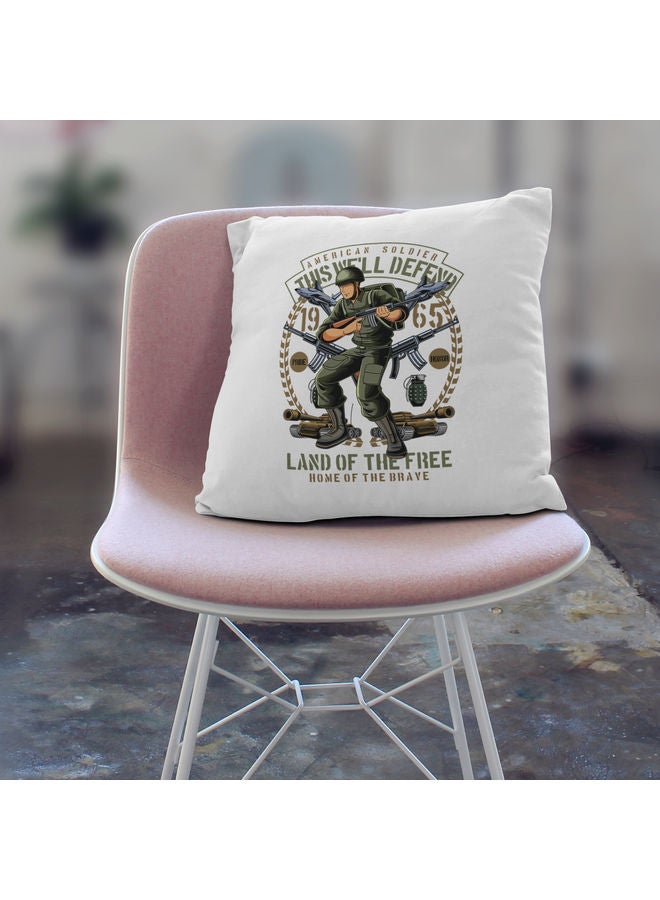 Land Of The Free Quote Decorative Pillow Multicolour - Image 3