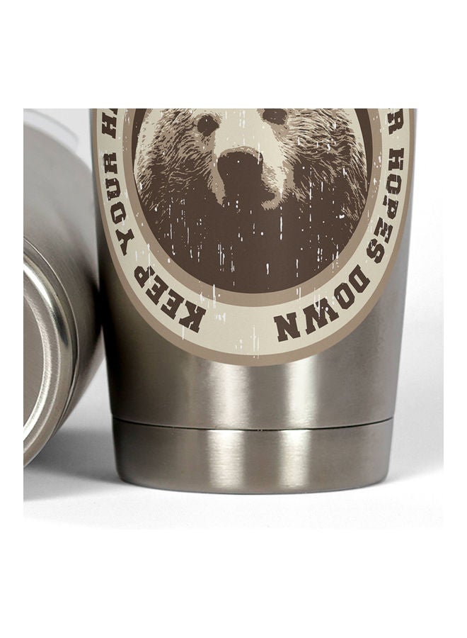 Cute Bear Design Stainless Steel Tumbler With Lid Multicolour - Image 3