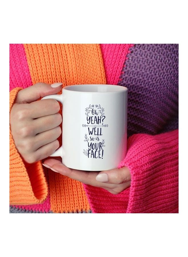 مج قهوة مطبوع عليه عبارة مقتبسة مضحكة أبيض/ أسود - Image 2