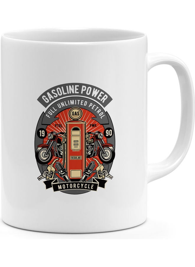 Gasoline Power Design Printed Coffee Mug White - Image 1