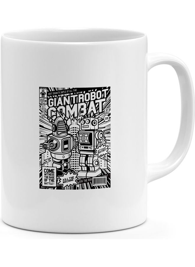 Giant Robot Combat Coffee Mug White/Black - Image 1