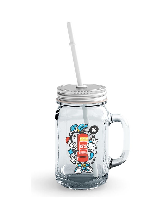 Funny Fire Extinguisher Design Glass Jar Multicolour