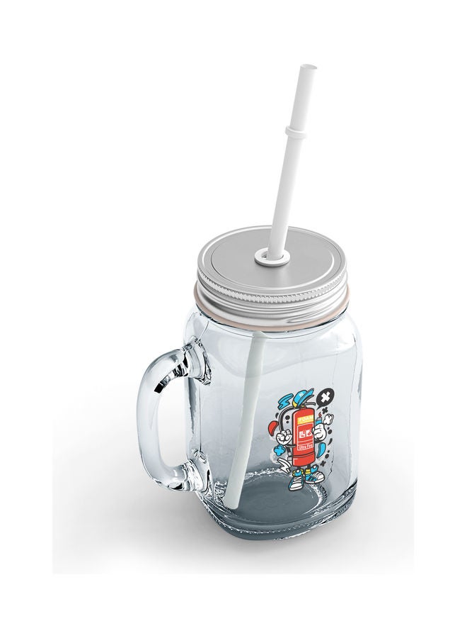 Funny Fire Extinguisher Design Glass Jar Multicolour
