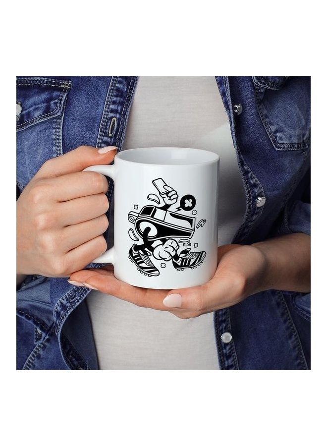 Whistle Printed Coffee Mug White/Black - Image 3